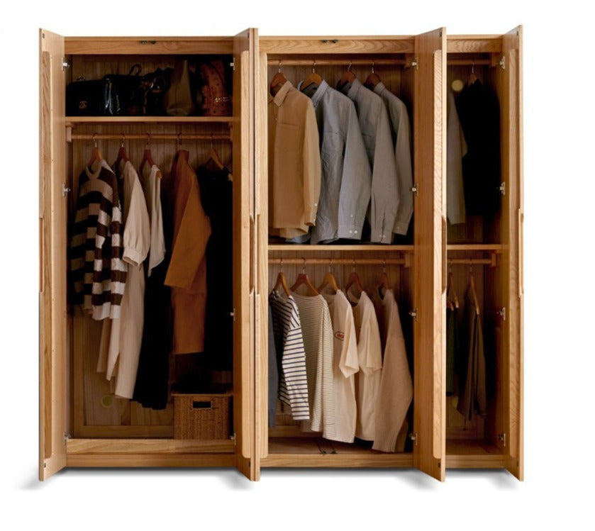 Oak Solid Wood Nordic Wardrobe.