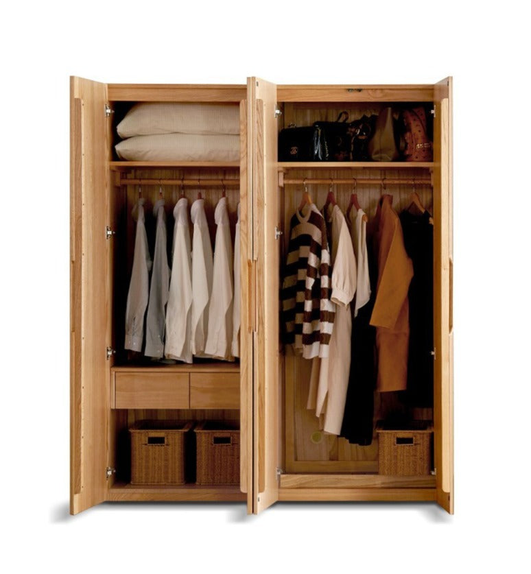 Oak Solid Wood Nordic Wardrobe.