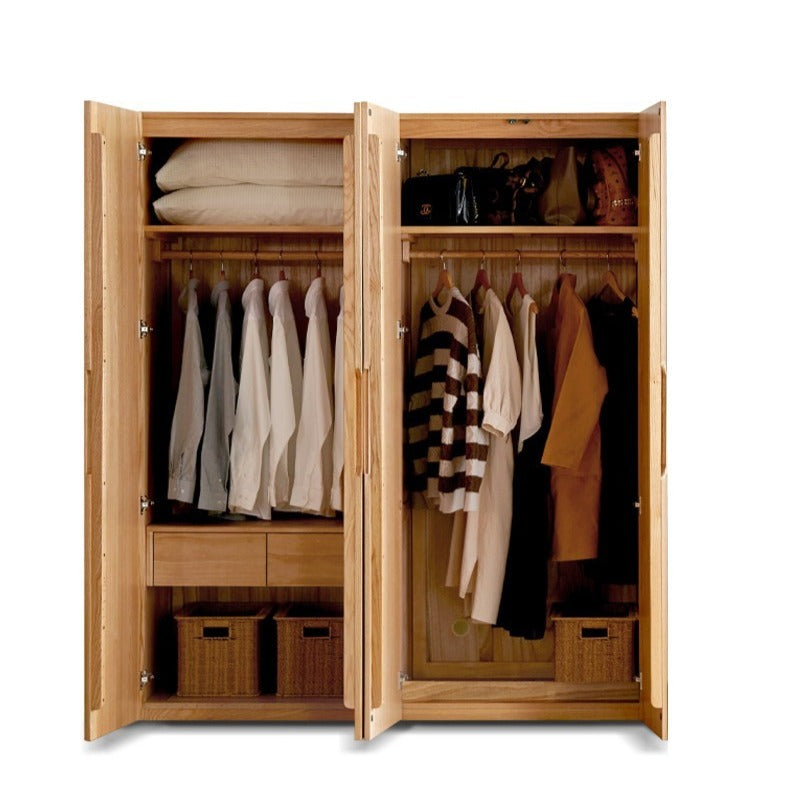 Oak Solid Wood Nordic Wardrobe.