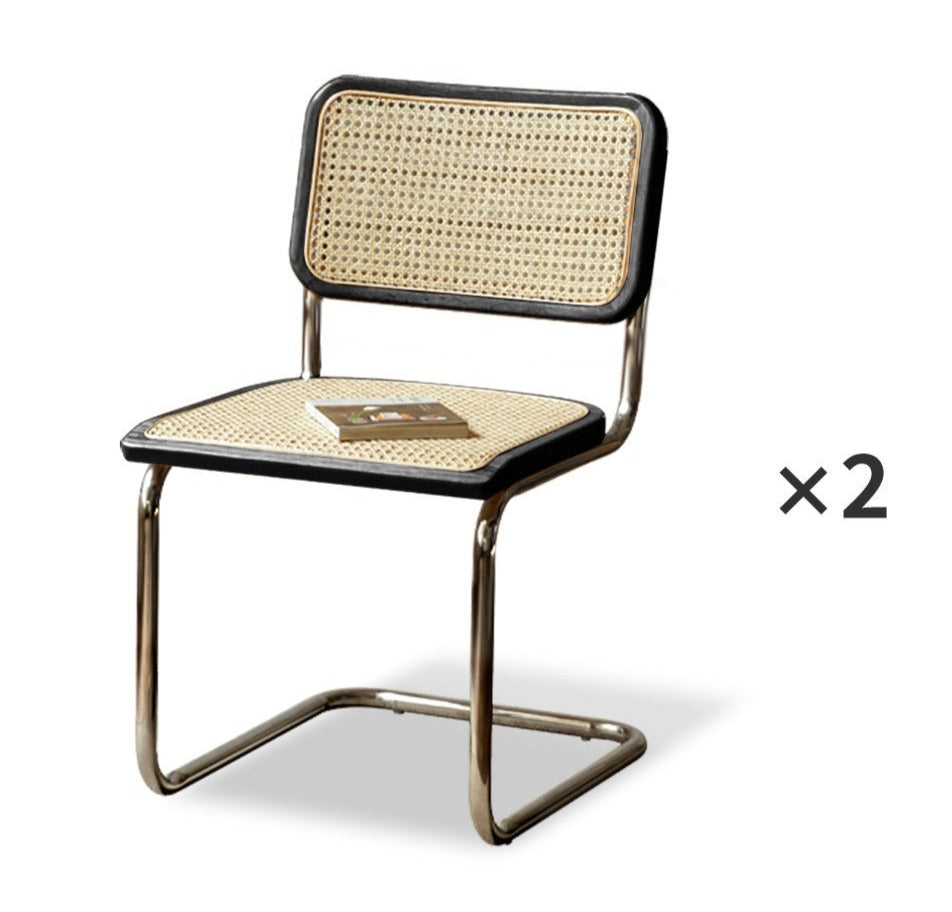 2 pcs set- Rattan Oak solid wood suspended chair-