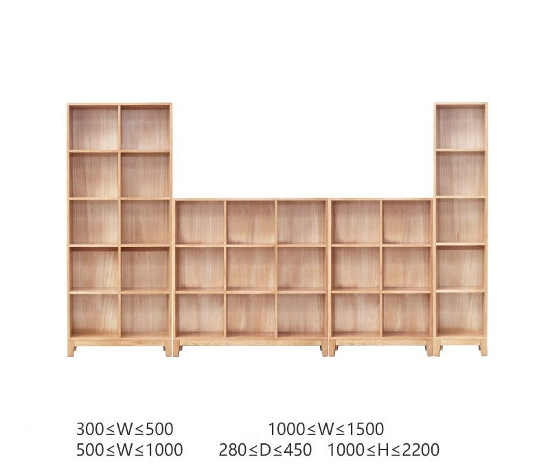 Oak Solid Wood Floor To Ceiling Bookshelve