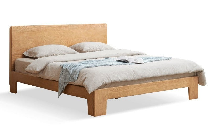 Oak Solid Wood Bed Thickened Headboard