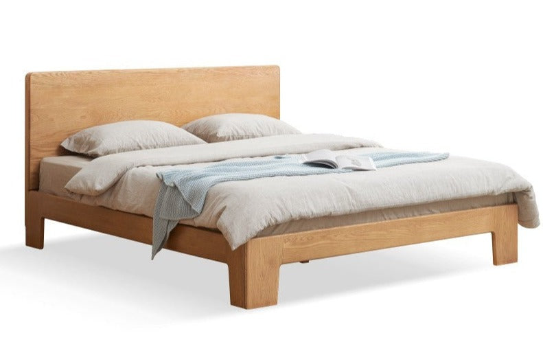 Oak Solid Wood Bed Thickened Headboard