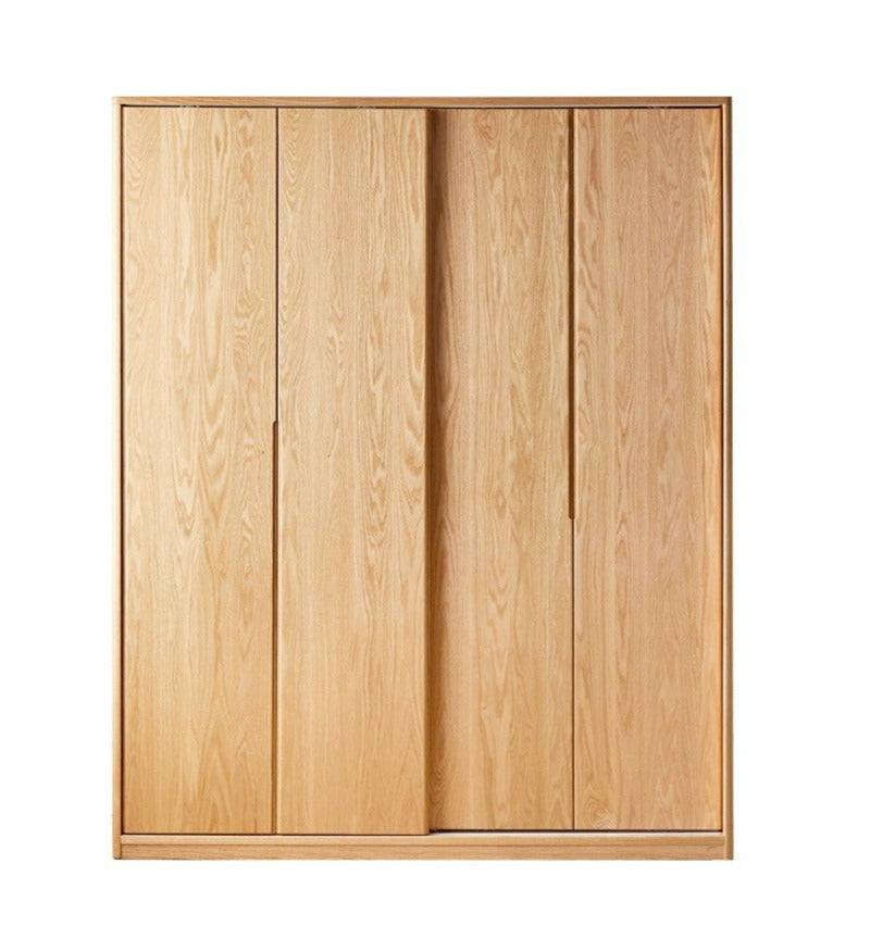 Oak Solid Wood Wardrobe Sliding Door-
