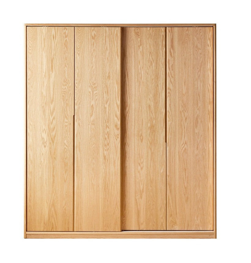 Oak Solid Wood Wardrobe Sliding Door-