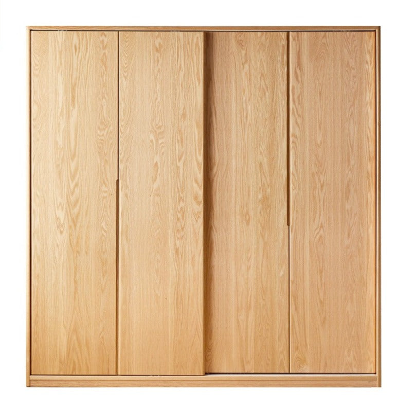 Oak Solid Wood Wardrobe Sliding Door-
