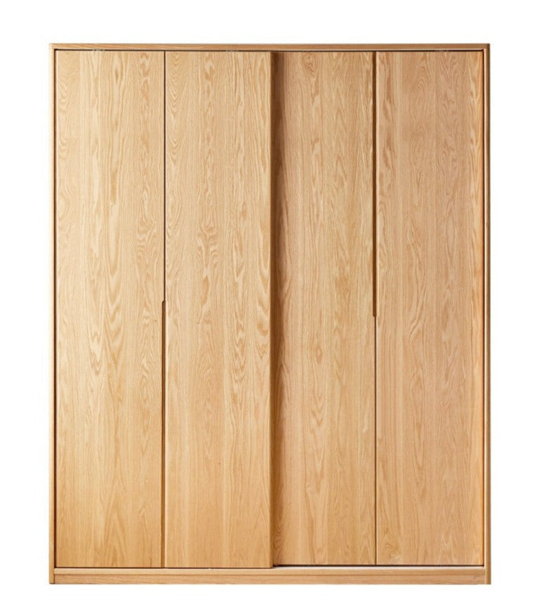 Oak Solid Wood Wardrobe Sliding Door-