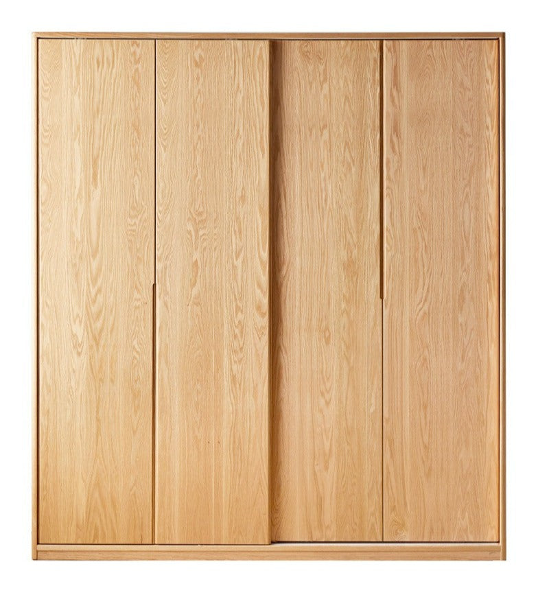 Oak Solid Wood Wardrobe Sliding Door-