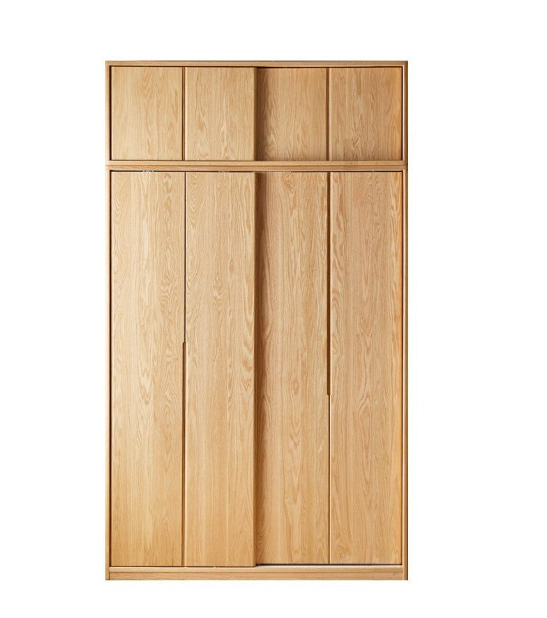 Oak Solid Wood Wardrobe Sliding Door-