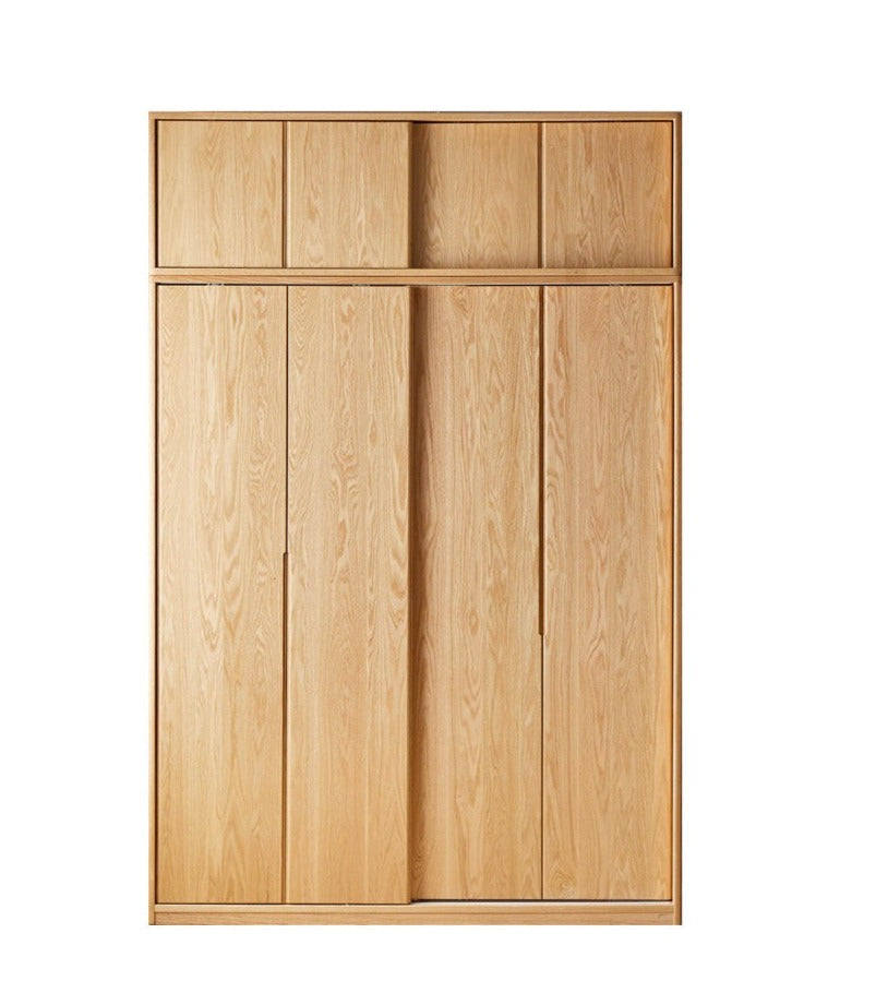 Oak Solid Wood Wardrobe Sliding Door-