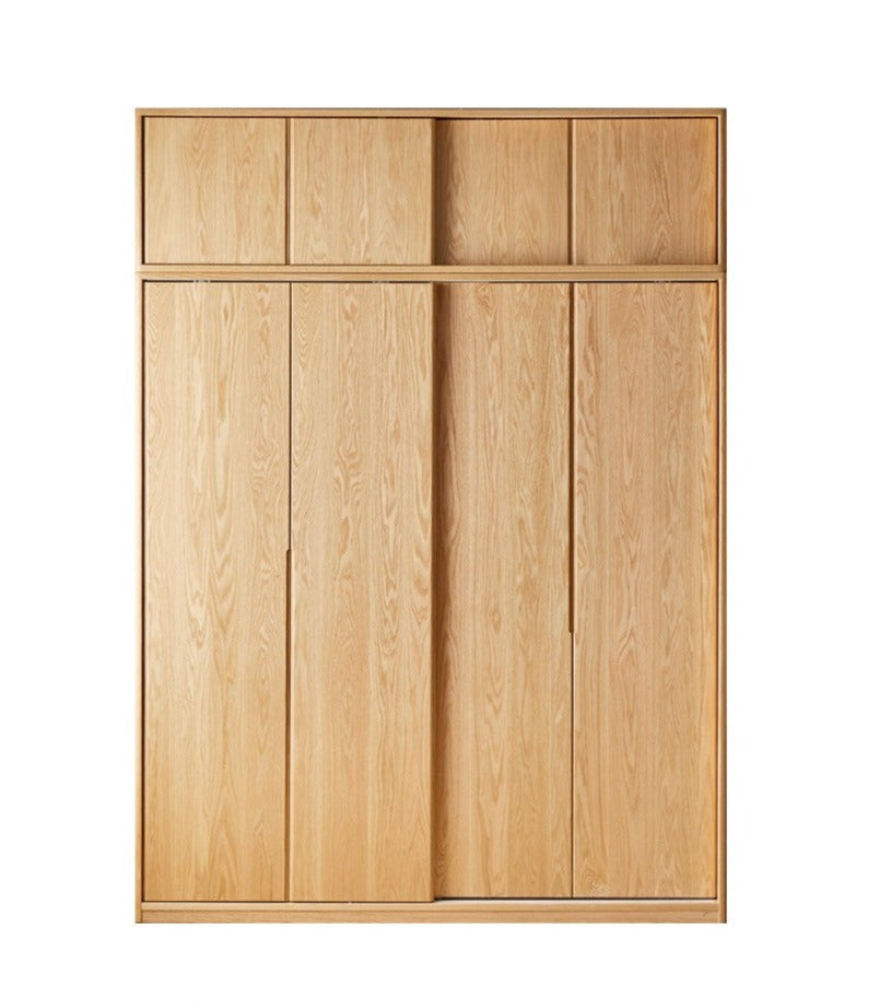 Oak Solid Wood Wardrobe Sliding Door-