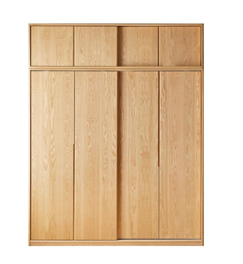 Oak Solid Wood Wardrobe Sliding Door-