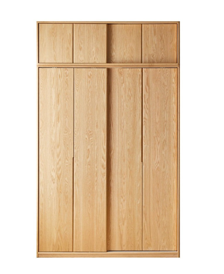 Oak Solid Wood Wardrobe Sliding Door-