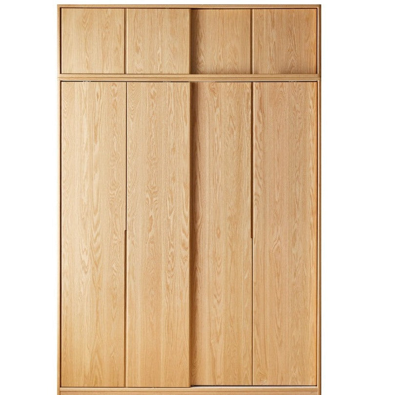 Oak Solid Wood Wardrobe Sliding Door-