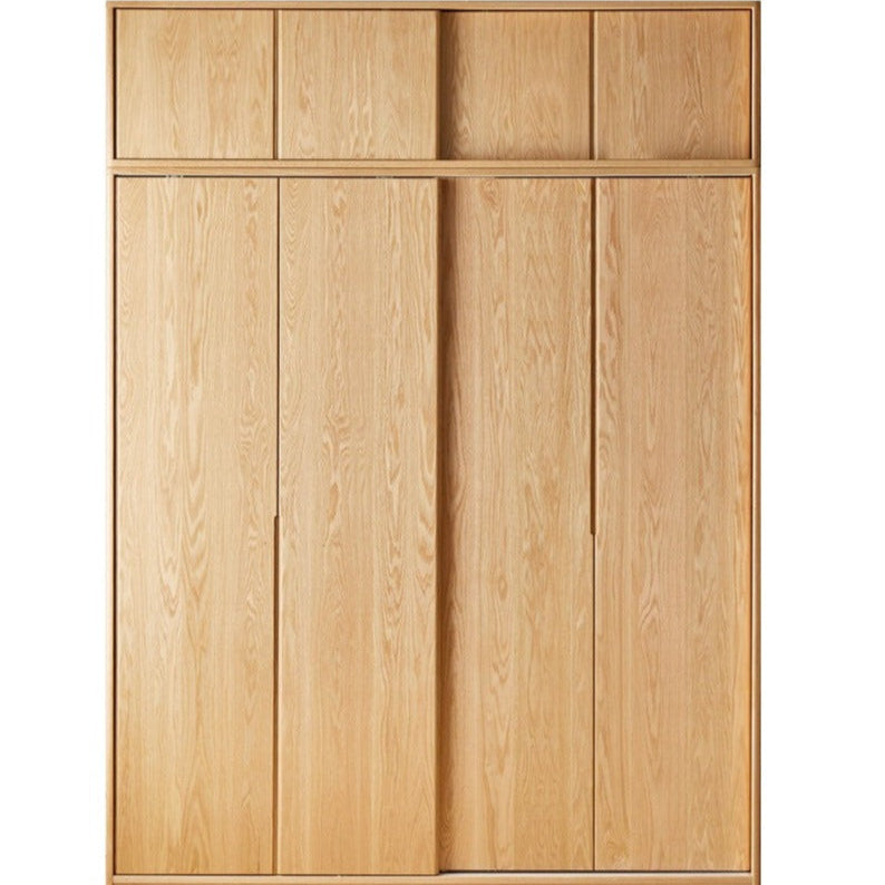 Oak Solid Wood Wardrobe Sliding Door-