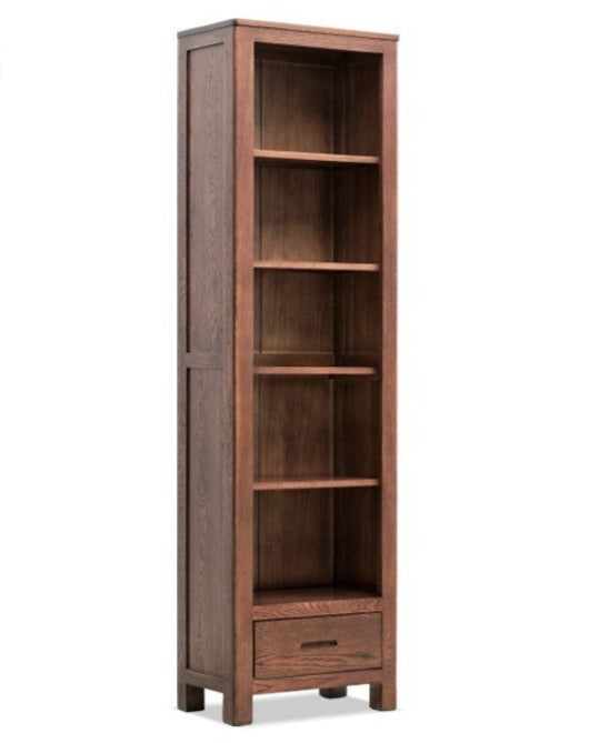 Oak, Rubberwood Solid Wood Drawer Bookcase