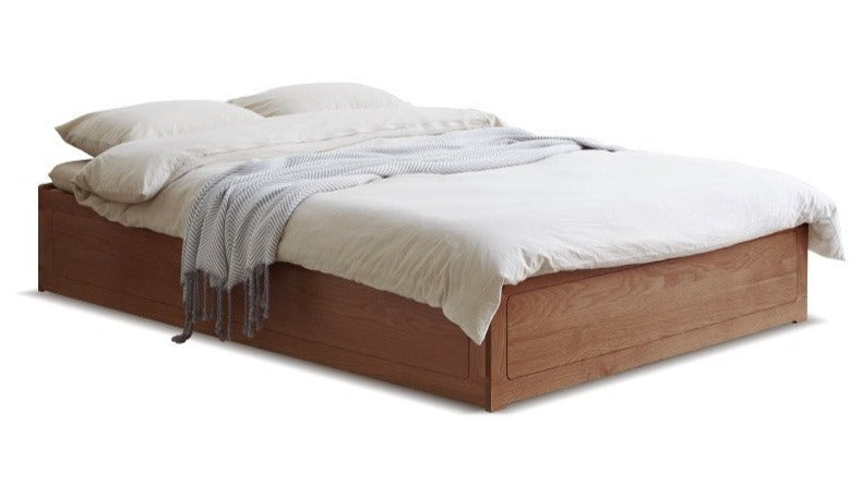 Oak solid wood platform bed, headboard-free Box bed