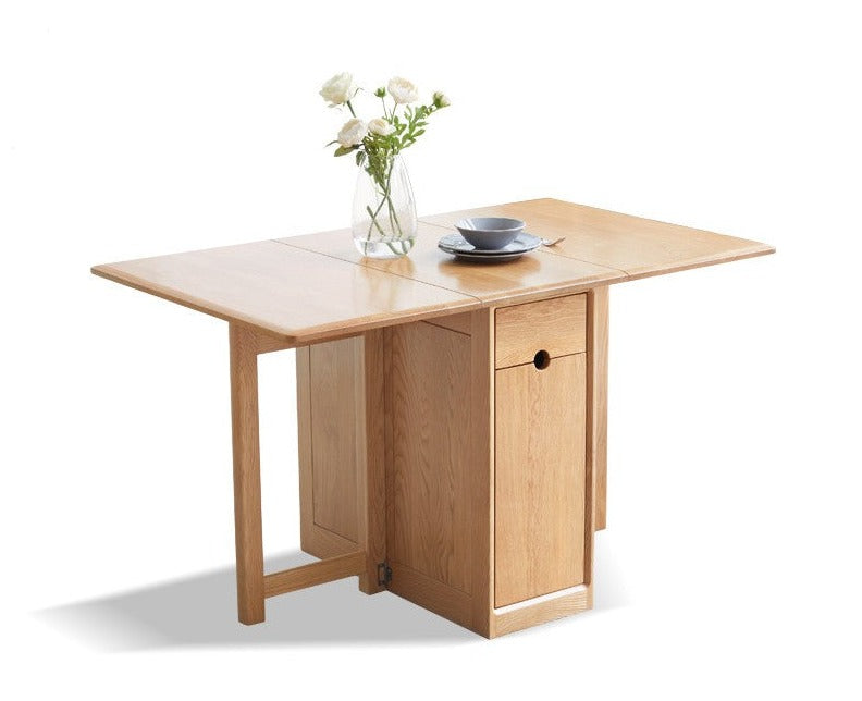 Ash, Oak Solid Wood Folding Dining Table