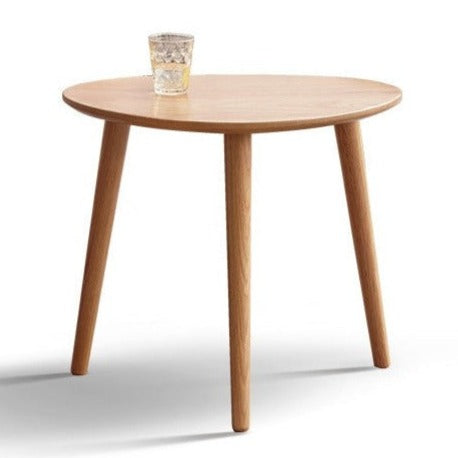 Combination shape side table Oak soli wood-