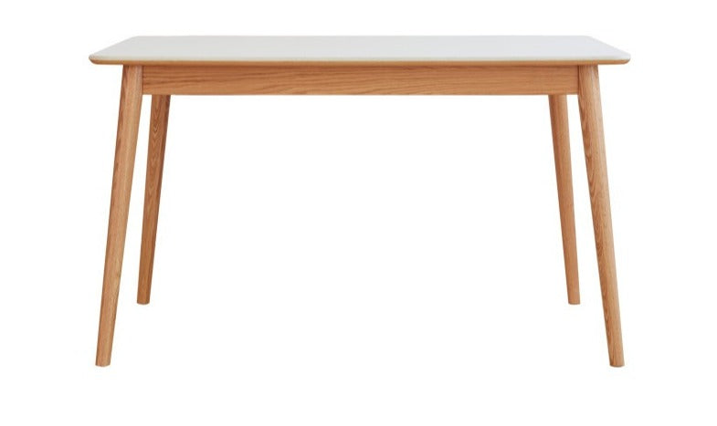 Oak Solid Wood Dining Table With Rock Slab Surface