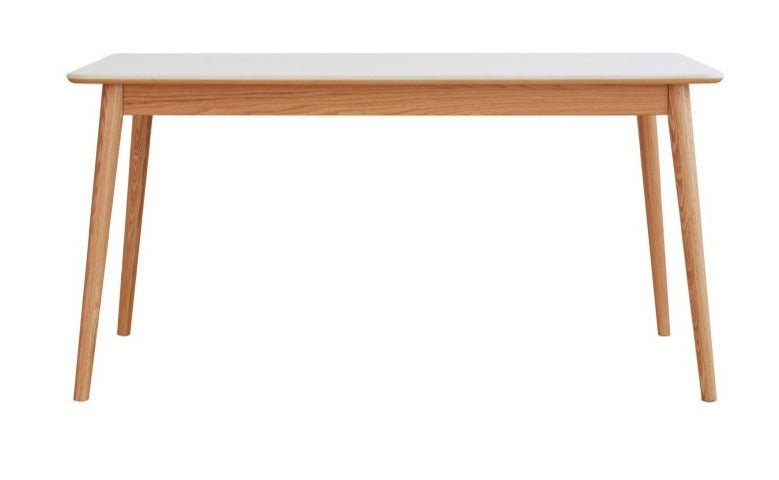Oak Solid Wood Dining Table With Rock Slab Surface