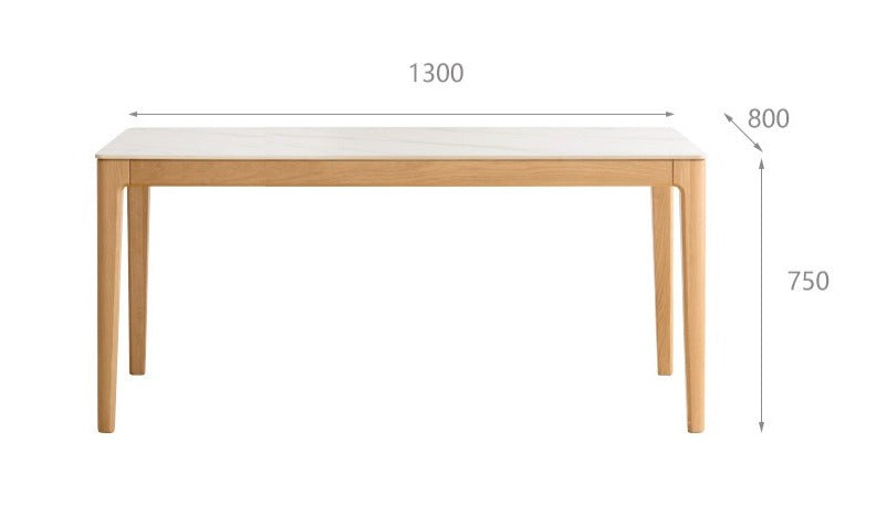 Oak, Ash Solid Wood Dining Table With Rock Slab Surface