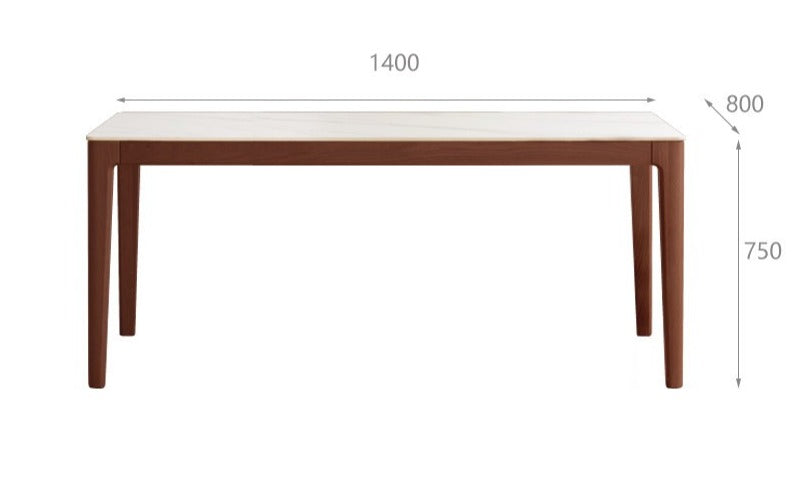 Oak, Ash Solid Wood Dining Table With Rock Slab Surface