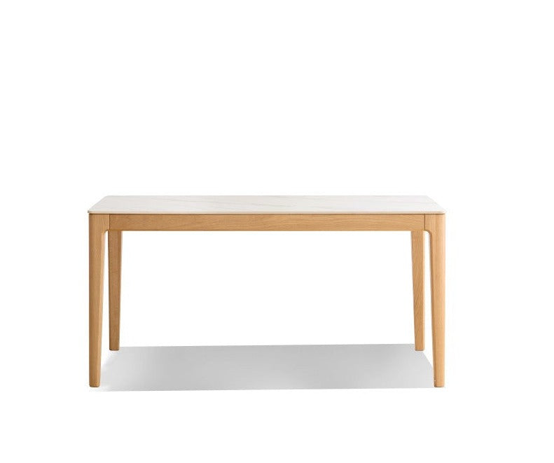 Oak, Ash Solid Wood Dining Table With Rock Slab Surface