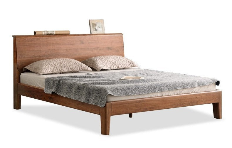 Bed black walnut solid wood