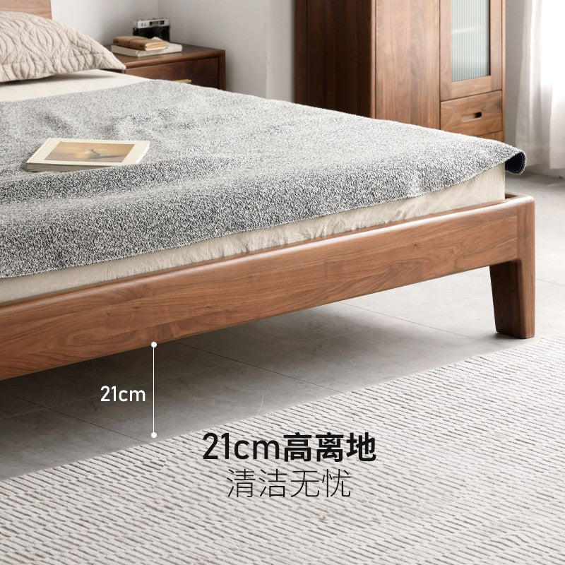 Bed black walnut solid wood