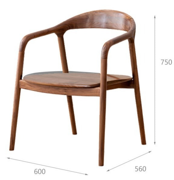 First layer cowhide Horn Black walnut solid wood chair*