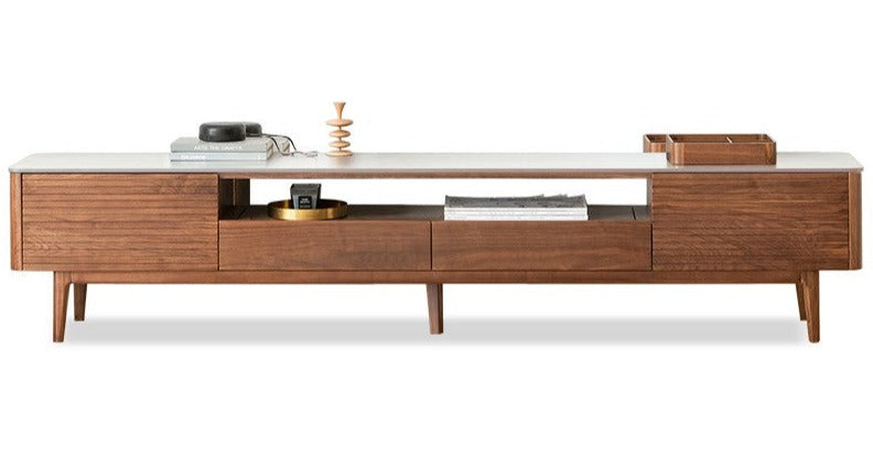 Black Walnut solid wood slate TV stand"+