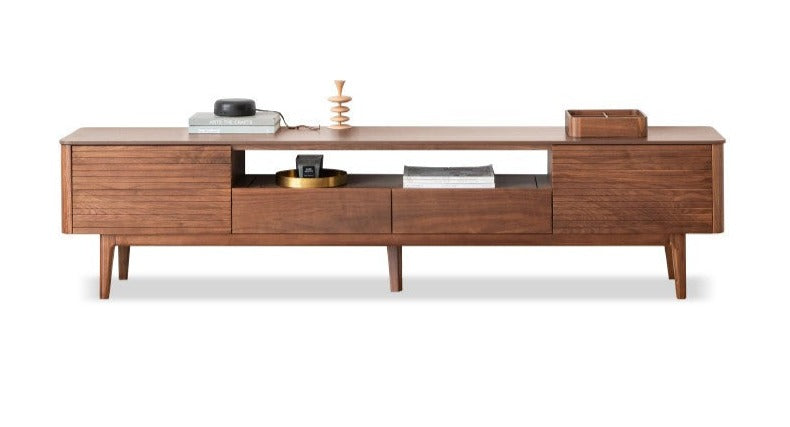 Black Walnut solid wood slate TV stand"+