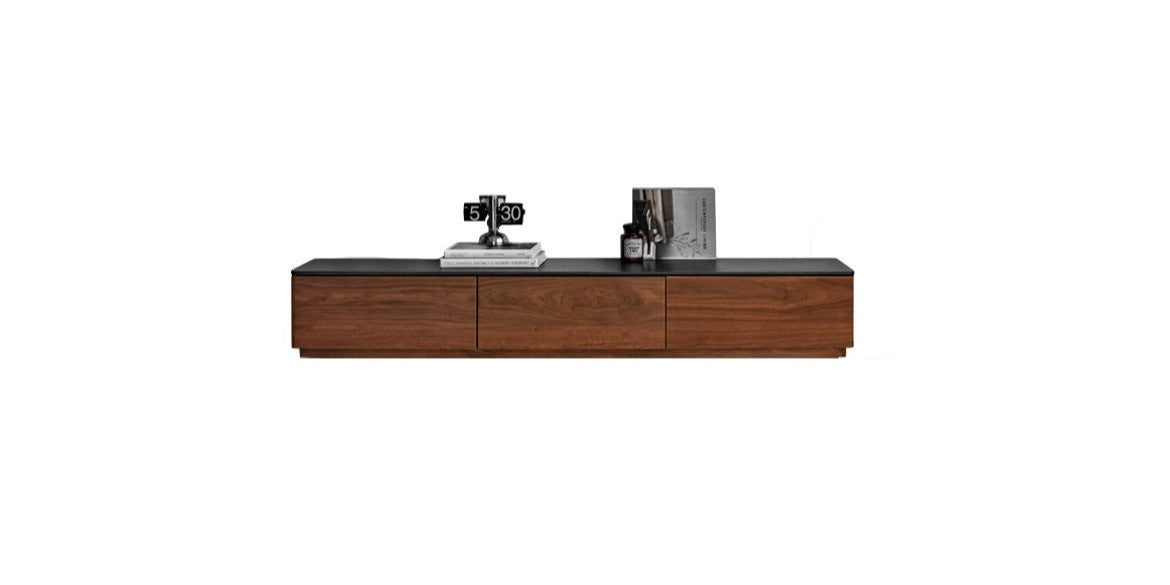 TV stand rock slab Black Walnut solid wood"