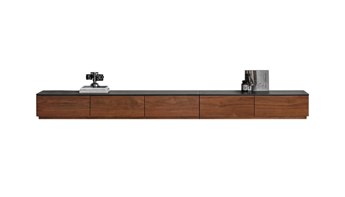 Black Walnut Solid Wood TV Stand Rock Slab