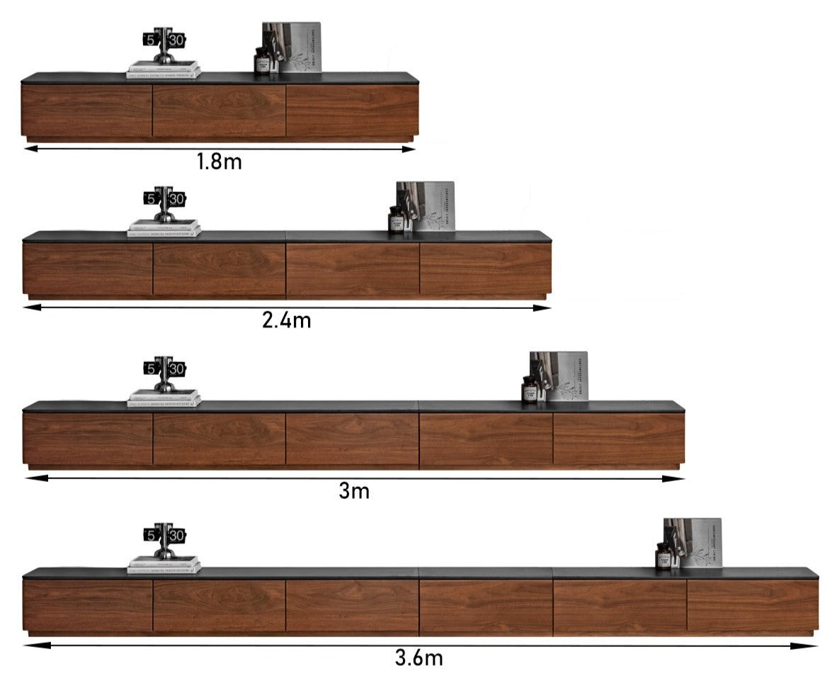 TV stand rock slab Black Walnut solid wood"