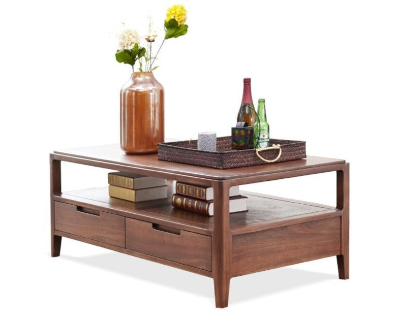 Four drawer сoffee table Black Walnut solid wood"