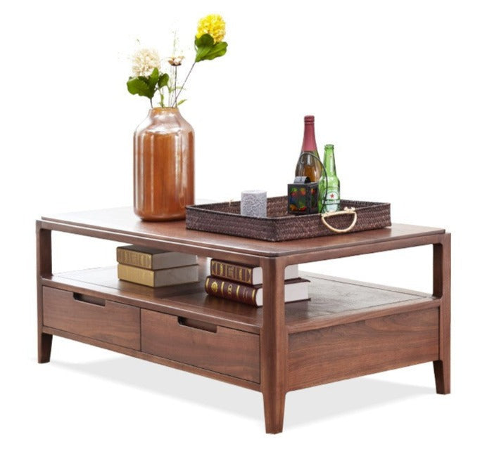 Four drawer сoffee table Black Walnut solid wood"