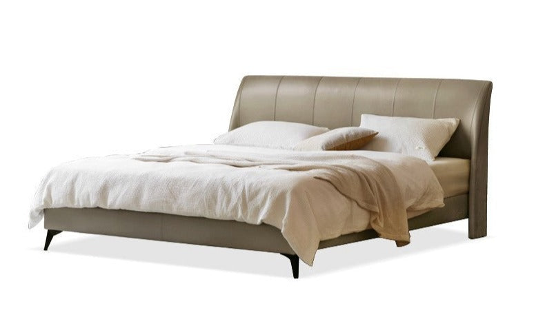 Yellow Cowhide Luxe Wood Bed