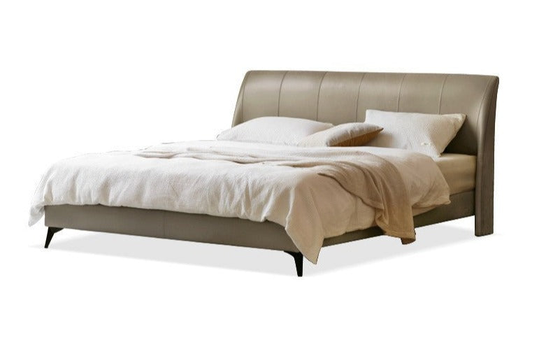Yellow Cowhide Luxe Wood Bed