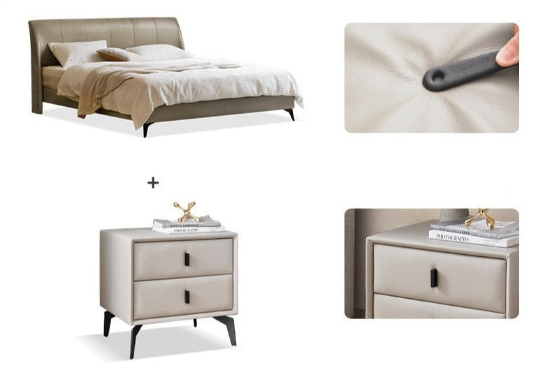 Yellow Cowhide Luxe Wood Bed