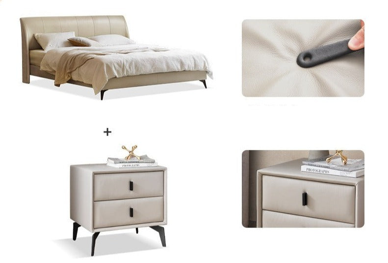 Yellow Cowhide Luxe Wood Bed