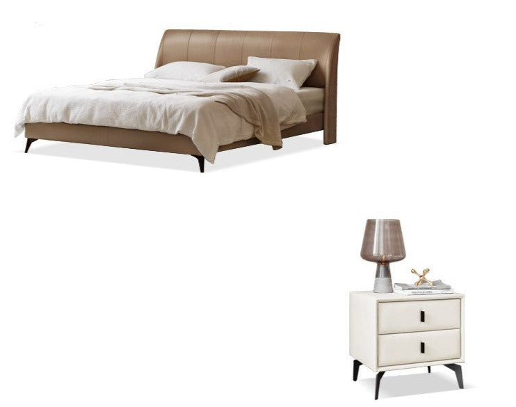 Yellow Cowhide Luxe Wood Bed