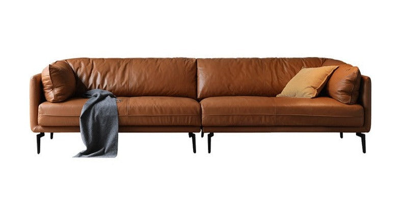First Layer Cowhide, Organic Leather ,Tech Fabric Italian Style Sofa.