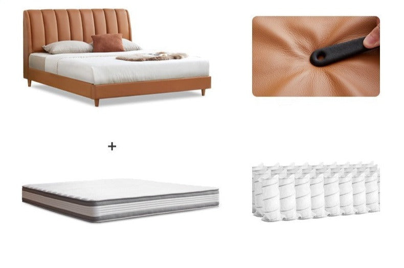 Cow leather bed