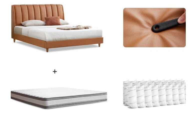 Cow leather bed