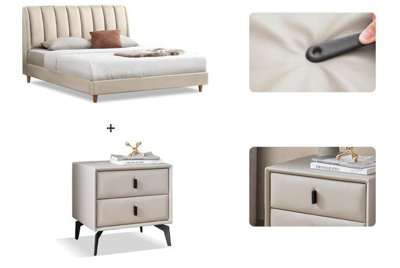 Cow leather bed
