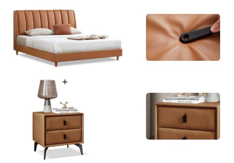 Cow leather bed