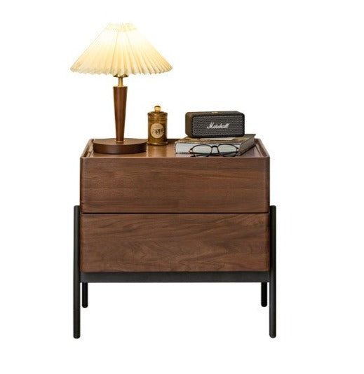 Black Walnut, Oak, South American Walnut Solid Wood Nightstand.