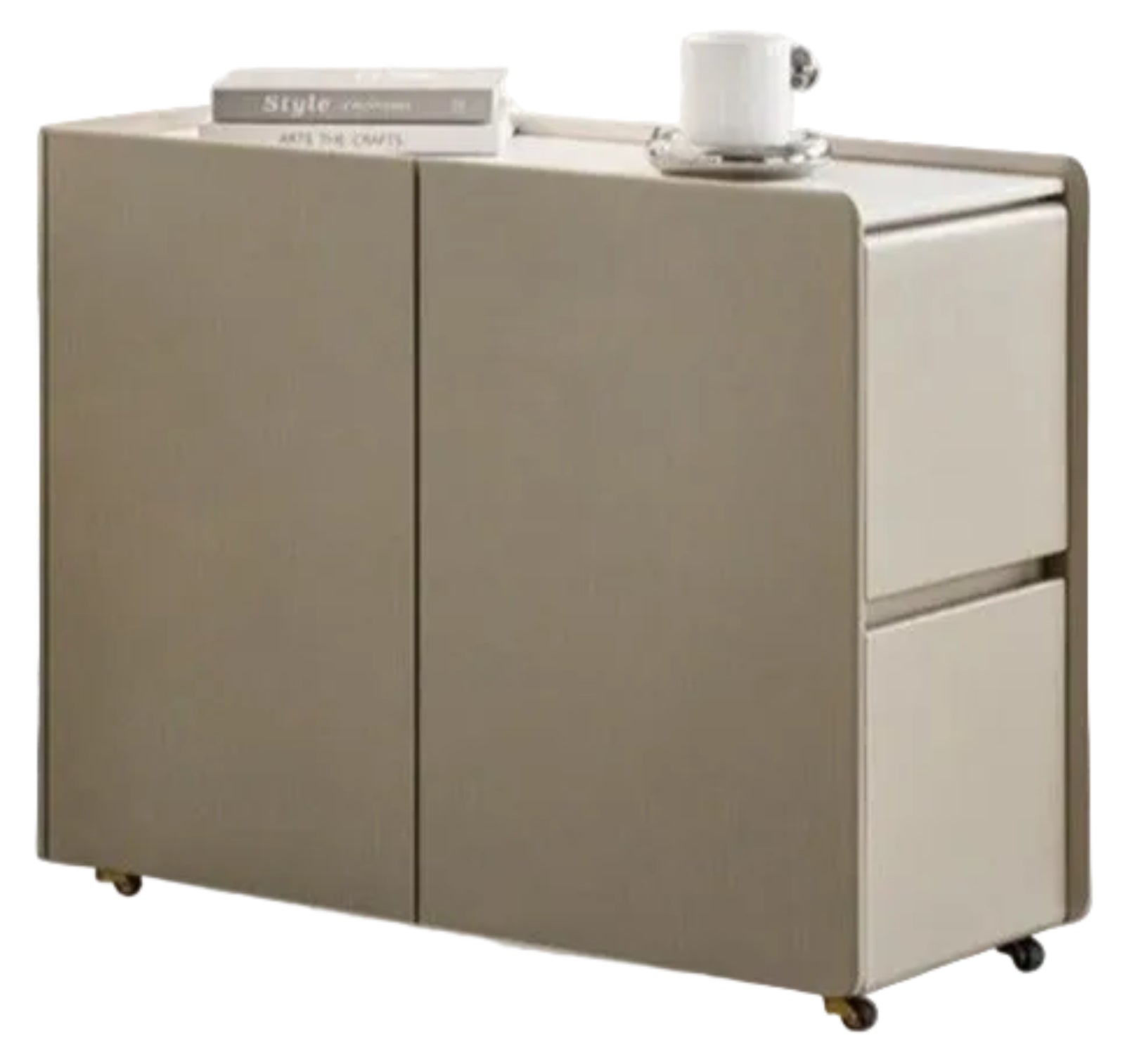 Poplar Solid Wood Side Table With Rock Slab Top